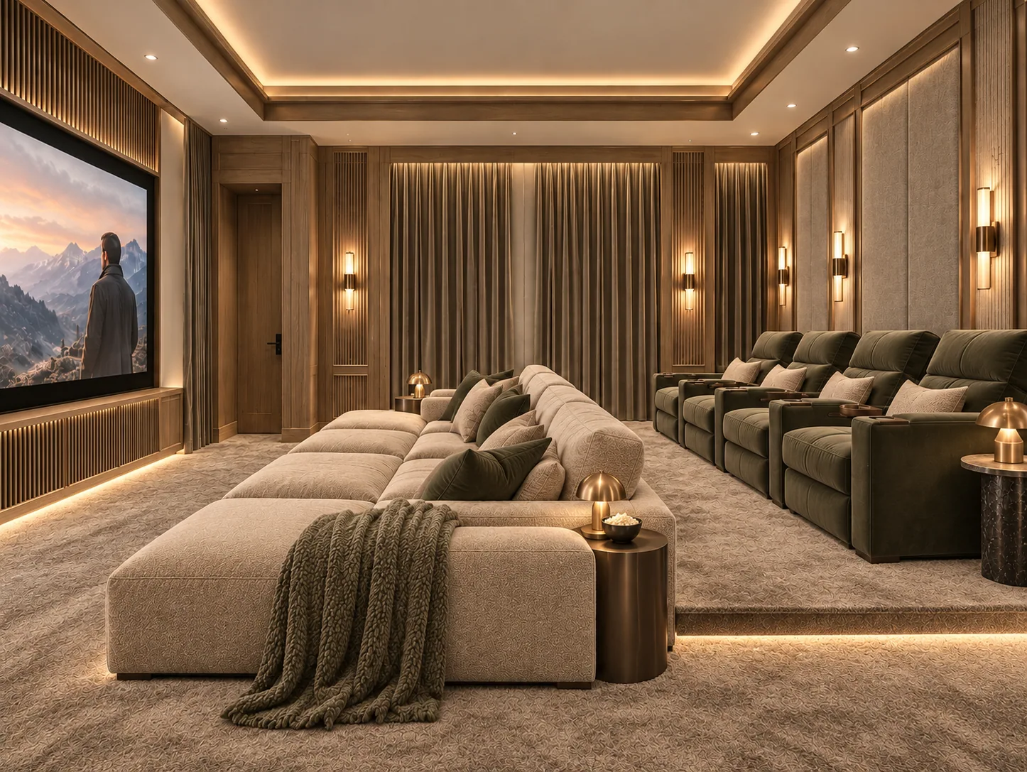 Private theater architectural rendering